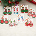Shangjie OEM Рождество 2021 Подарки модные геометрические серьги для женщин милые мультипликационные серьги набор рождественских серьгов смолы